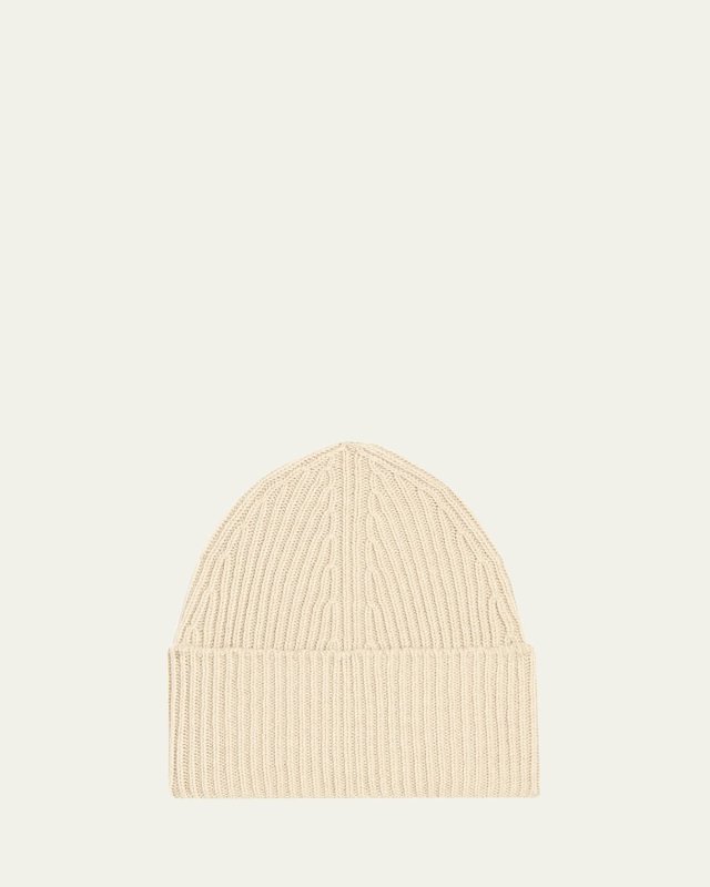 Ribbed Cashmere Beanie Hat